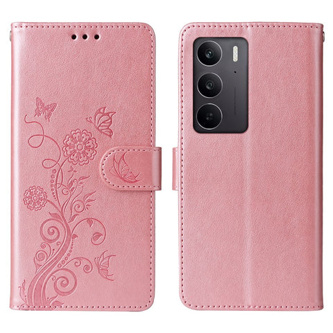 For Oppo A5 5G / 4G / Realme C75 5G / C75 4G / C73 5G / C71 4G / 14x 5G Case Butterfly Floral Imprint Wallet Stand Leather Phone Cover