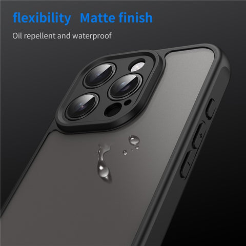For iPhone 16 Pro Phone Case Drop Proof Airbags Frosted Translucent PC + TPU Back Cover