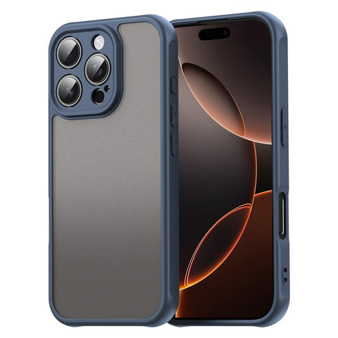 For iPhone 16 Pro Phone Case Drop Proof Airbags Frosted Translucent PC + TPU Back Cover