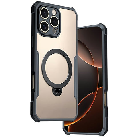XUNDD For iPhone 16 Pro Max Case 360 Degree Magnetic Rotating Kickstand Shockproof Phone Cover