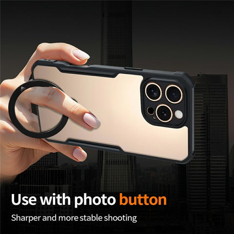 XUNDD For iPhone 16 Pro Max Case 360 Degree Magnetic Rotating Kickstand Shockproof Phone Cover