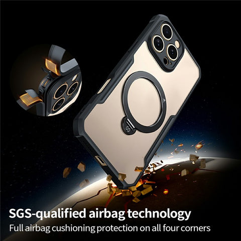 XUNDD For iPhone 16 Pro Max Case 360 Degree Magnetic Rotating Kickstand Shockproof Phone Cover