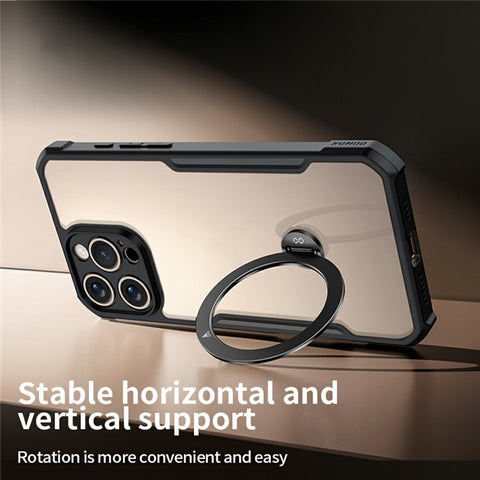 XUNDD For iPhone 16 Pro Case 360 Degree Magnetic Rotating Kickstand Shockproof Phone Cover