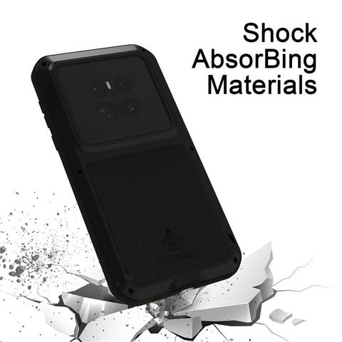 LOVE MEI For Huawei Mate 70 Case Tempered Glass Screen Protector Metal + Silicone Phone Cover