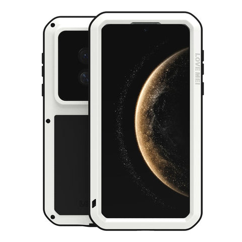 LOVE MEI For Huawei Mate 70 Case Tempered Glass Screen Protector Metal + Silicone Phone Cover