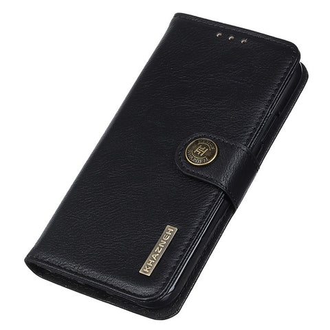 KHAZNEH For iPhone 17e / 16e Wallet Case Cowhide Texture Leather Flip Phone Cover