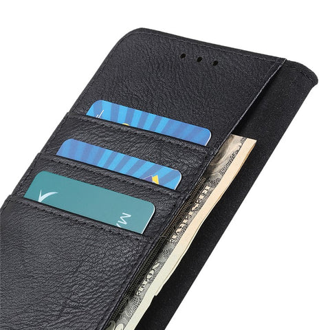 KHAZNEH For iPhone 17e / 16e Wallet Case Cowhide Texture Leather Flip Phone Cover