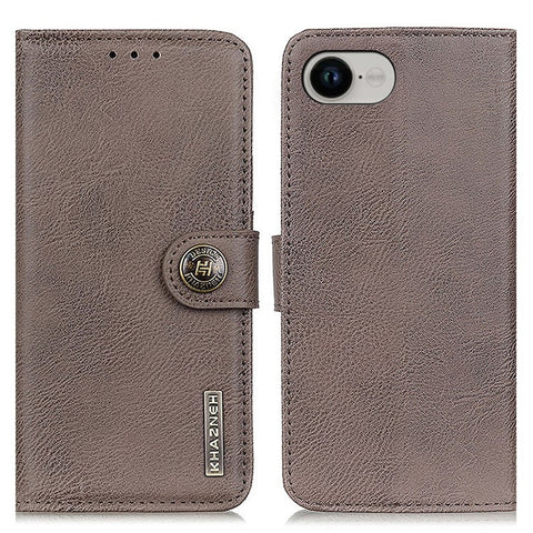 KHAZNEH For iPhone 17e / 16e Wallet Case Cowhide Texture Leather Flip Phone Cover