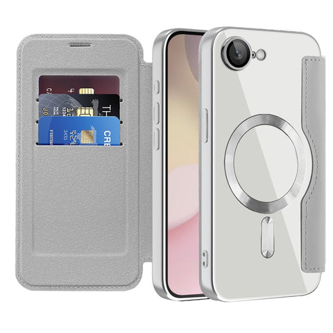 For iPhone 17e / 16e Case Compatible with MagSafe Rhombus PU Leather Phone Cover