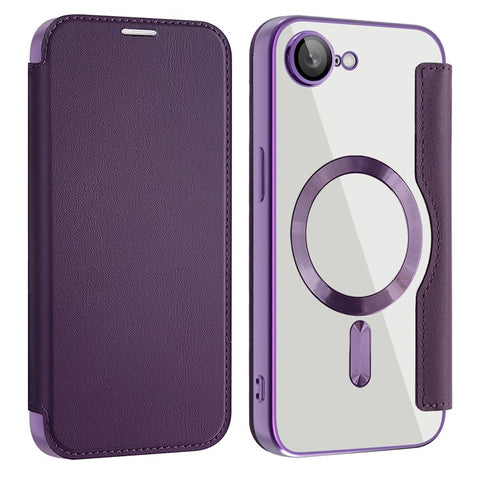 For iPhone 17e / 16e Case Compatible with MagSafe RFID Blocking Leather Phone Cover