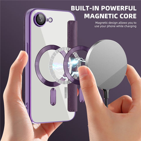 For iPhone 17e / 16e Case Compatible with MagSafe RFID Blocking Leather Phone Cover