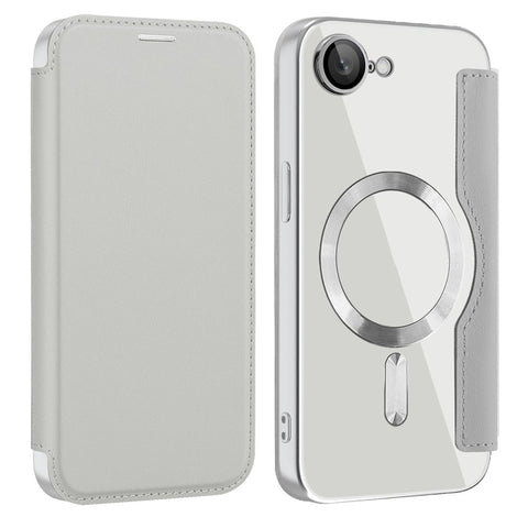 For iPhone 17e / 16e Case Compatible with MagSafe RFID Blocking Leather Phone Cover