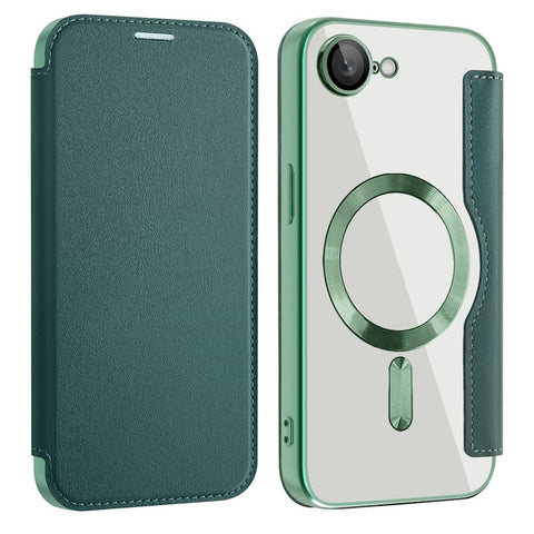 For iPhone 17e / 16e Case Compatible with MagSafe RFID Blocking Leather Phone Cover