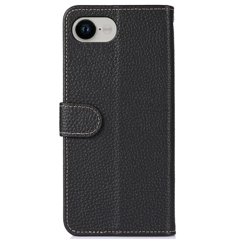 KHAZNEH For iPhone 17e / 16e Case Genuine Cow Leather Flip Phone Cover