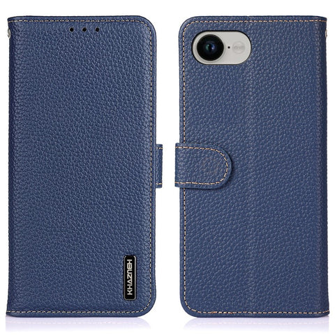 KHAZNEH For iPhone 17e / 16e Case Genuine Cow Leather Flip Phone Cover