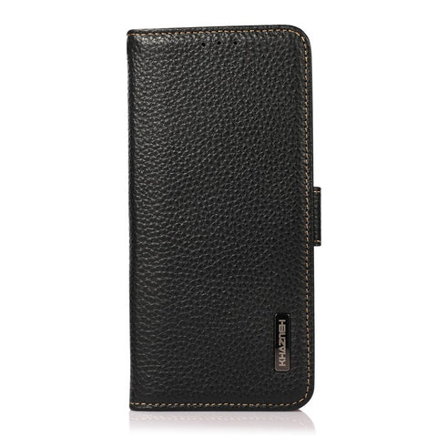 KHAZNEH For iPhone 17e / 16e Phone Case Genuine Cow Leather Cover RFID Blocking