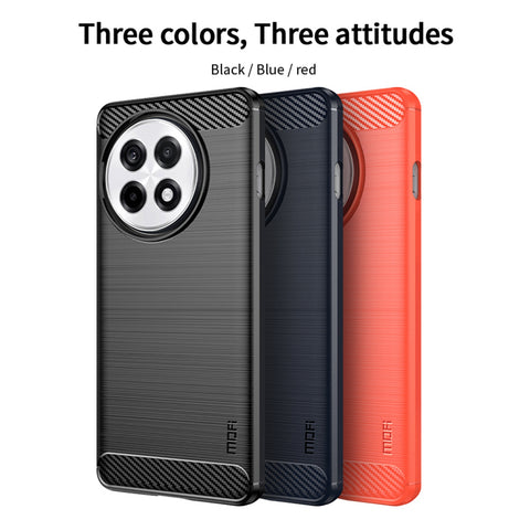 MOFI For OnePlus Ace 5 Pro 5G / OnePlus Ace 5 5G Back Cover  Brushed Texture Carbon Fiber Soft TPU Case
