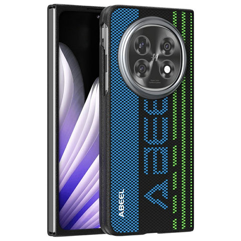ABEEL For Oppo Find N5 5G Magnetic Case Micro-Embossing 6D Printed PC TPU Aluminum Alloy Leather Phone Cover