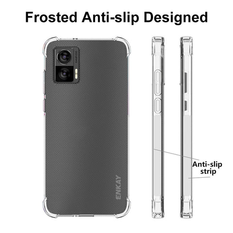 ENKAY HAT PRINCE For Motorola Edge 30 Neo 5G  Anti-slip Strip Edge TPU Case Drop-proof Transparent Phone Cover