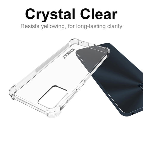 ENKAY HAT PRINCE For Motorola Moto E22 4G Thickened Corners TPU Case Anti-slip Strip Edge Clear Phone Cover