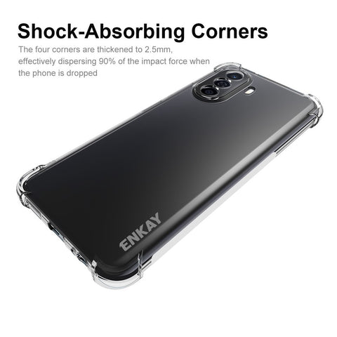 ENKAY HAT PRINCE For Huawei Enjoy 50 4G / nova Y70 Plus 4G Reinforced Corner TPU Case Anti-slip Strip Edge Drop-Proof Phone Cover
