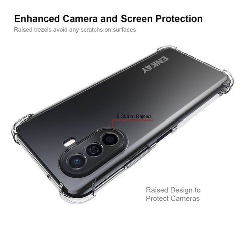 ENKAY HAT PRINCE For Huawei Enjoy 50 4G / nova Y70 Plus 4G Reinforced Corner TPU Case Anti-slip Strip Edge Drop-Proof Phone Cover