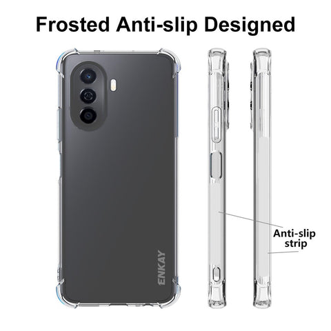 ENKAY HAT PRINCE For Huawei Enjoy 50 4G / nova Y70 Plus 4G Reinforced Corner TPU Case Anti-slip Strip Edge Drop-Proof Phone Cover