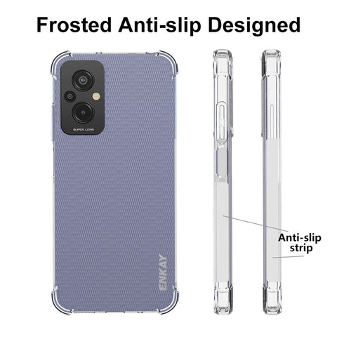ENKAY HAT PRINCE For Xiaomi Redmi 11 Prime 4G Soft TPU Clear Phone Case Anti-slip Strip Edge Impact Defender Cover