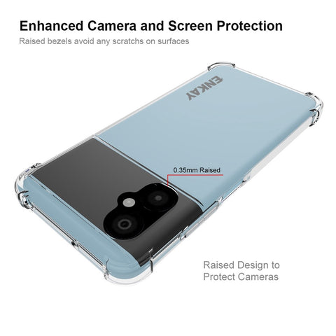 ENKAY HAT PRINCE For Xiaomi Poco M4 5G Soft TPU Crystal Transparent Phone Case Anti-slip Strip Edge Drop-resistant Protective Cover