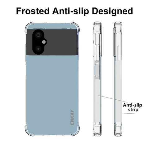 ENKAY HAT PRINCE For Xiaomi Poco M4 5G Soft TPU Crystal Transparent Phone Case Anti-slip Strip Edge Drop-resistant Protective Cover