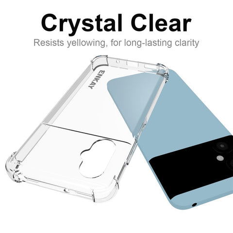 ENKAY HAT PRINCE For Xiaomi Poco M4 5G Soft TPU Crystal Transparent Phone Case Anti-slip Strip Edge Drop-resistant Protective Cover