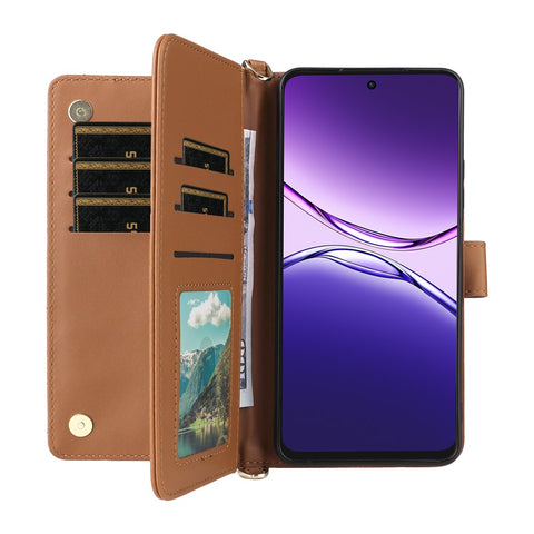 For Oppo A5 Pro 4G (Global) / 5G (Global) / A5 Energy 5G (China) Wallet Case with Shoulder / Wrist Strap Leather Phone Cover Stand