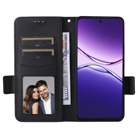 For Oppo A5 Pro 4G (Global) / 5G (Global) / A5 Energy 5G (China) Case with Wrist Strap Litchi Texture PU Leather Wallet Phone Cover