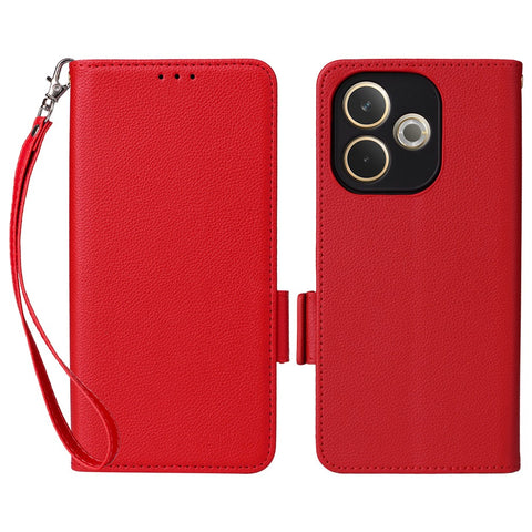 For Oppo A5 Pro 4G (Global) / 5G (Global) / A5 Energy 5G (China) Case with Wrist Strap Litchi Texture PU Leather Wallet Phone Cover