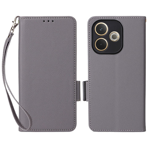 For Oppo A5 Pro 4G (Global) / 5G (Global) / A5 Energy 5G (China) Case with Wrist Strap Litchi Texture PU Leather Wallet Phone Cover