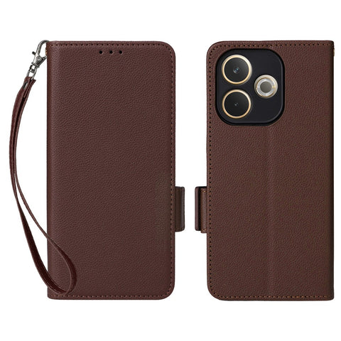 For Oppo A5 Pro 4G (Global) / 5G (Global) / A5 Energy 5G (China) Case with Wrist Strap Litchi Texture PU Leather Wallet Phone Cover