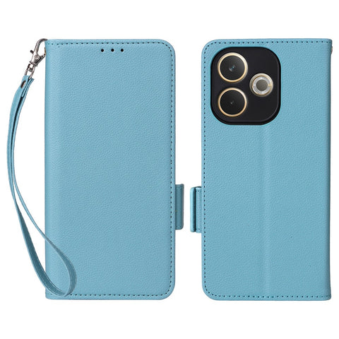 For Oppo A5 Pro 4G (Global) / 5G (Global) / A5 Energy 5G (China) Case with Wrist Strap Litchi Texture PU Leather Wallet Phone Cover