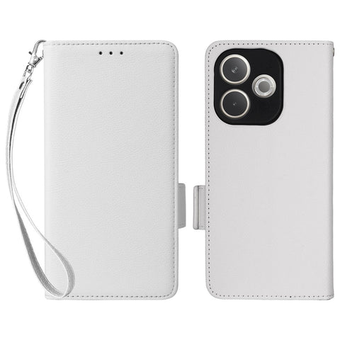 For Oppo A5 Pro 4G (Global) / 5G (Global) / A5 Energy 5G (China) Case with Wrist Strap Litchi Texture PU Leather Wallet Phone Cover