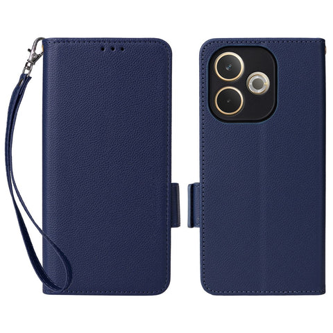 For Oppo A5 Pro 4G (Global) / 5G (Global) / A5 Energy 5G (China) Case with Wrist Strap Litchi Texture PU Leather Wallet Phone Cover