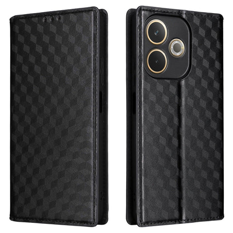 For Oppo A5 Pro 4G (Global) / 5G (Global) / A5 Energy 5G (China) Case Wallet Rhombus Imprinted Leather Phone Cover