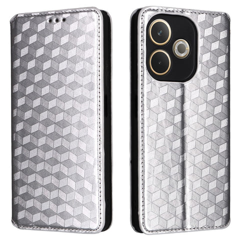 For Oppo A5 Pro 4G (Global) / 5G (Global) / A5 Energy 5G (China) Case Wallet Rhombus Imprinted Leather Phone Cover