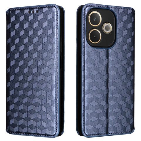 For Oppo A5 Pro 4G (Global) / 5G (Global) / A5 Energy 5G (China) Case Wallet Rhombus Imprinted Leather Phone Cover
