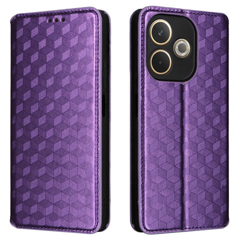 For Oppo A5 Pro 4G (Global) / 5G (Global) / A5 Energy 5G (China) Case Wallet Rhombus Imprinted Leather Phone Cover