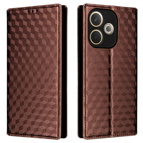 For Oppo A5 Pro 4G (Global) / 5G (Global) / A5 Energy 5G (China) Case Wallet Rhombus Imprinted Leather Phone Cover