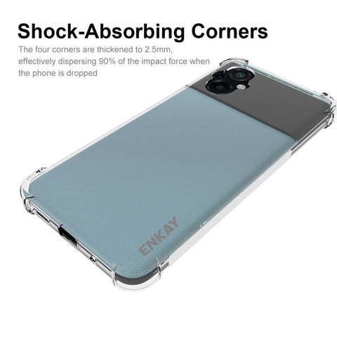 ENKAY HAT PRINCE For Xiaomi Poco M5 4G Anti-slip Strip Edge Shockproof Clear Cover Soft TPU Airbag Bumper Shock Absorption Phone Case