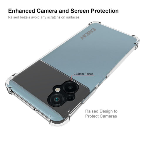 ENKAY HAT PRINCE For Xiaomi Poco M5 4G Anti-slip Strip Edge Shockproof Clear Cover Soft TPU Airbag Bumper Shock Absorption Phone Case
