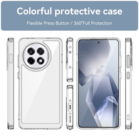 WANLONFENG MF Series for OnePlus Ace 5 Pro 5G  /  Ace 5 5G Case TPU Acrylic Clear Phone Cover with Tempered Glass Film
