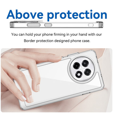 WANLONFENG MF Series for OnePlus Ace 5 Pro 5G  /  Ace 5 5G Case TPU Acrylic Clear Phone Cover with Tempered Glass Film