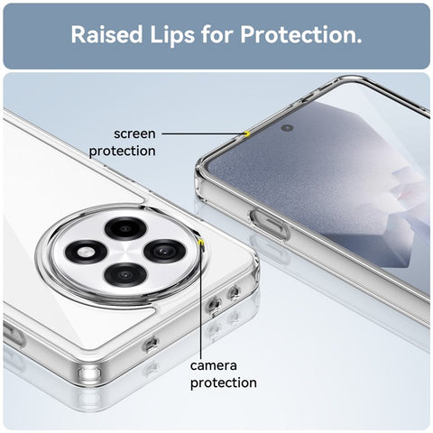 WANLONFENG MF Series for OnePlus Ace 5 Pro 5G  /  Ace 5 5G Case TPU Acrylic Clear Phone Cover with Tempered Glass Film