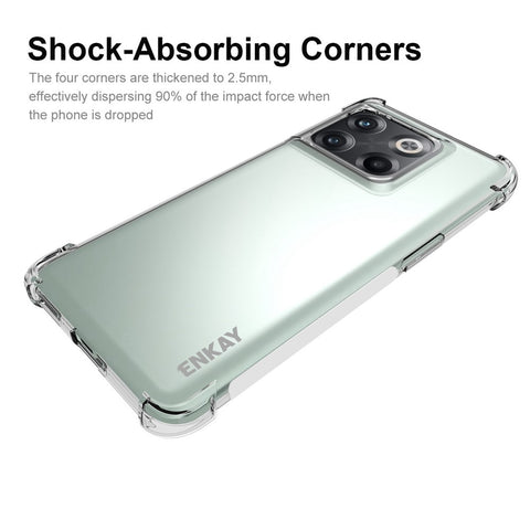 ENKAY HAT PRINCE For OnePlus 10T 5G / Ace Pro 5G Crystal Clear Cover Air Buffer TPU Anti-slip Strip Edge Protective Phone Case
